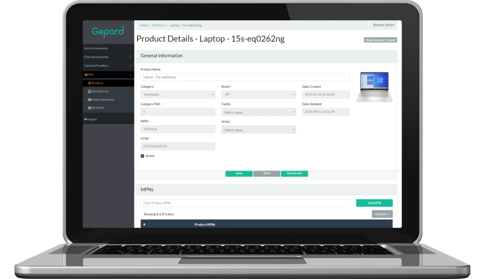 screenshot of Gepard PIM